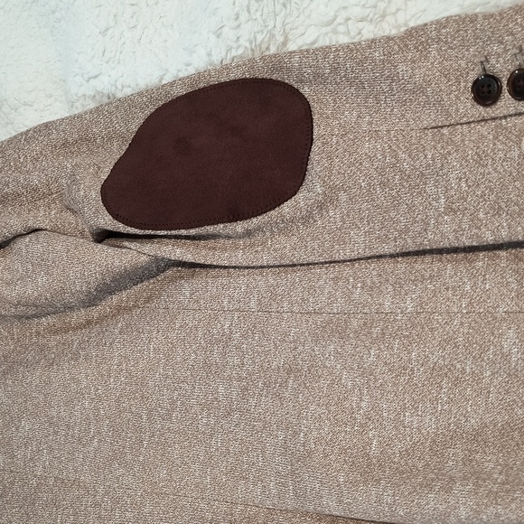 Tommy Hilfiger Women's Tan Marled Knit Blazer Elbow Patches Jacket Size 2 Preppy - Picture 13 of 16